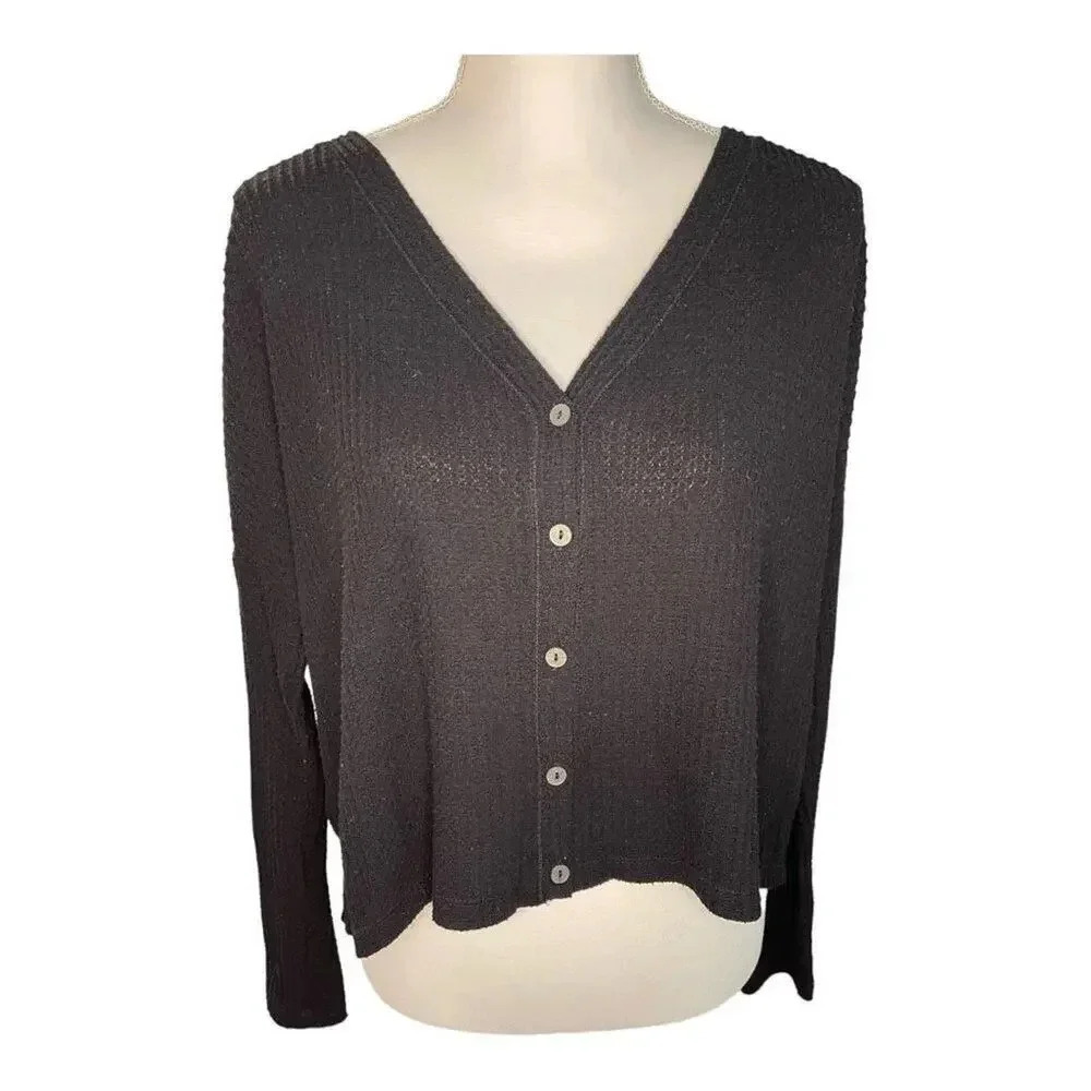 Wild Fable Women’s XS V-Neck Waffle Weave Crop Knit Cardigan